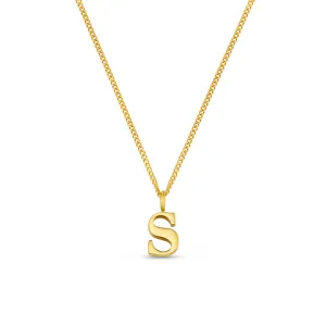 LUXE S Initial Necklace - Gold