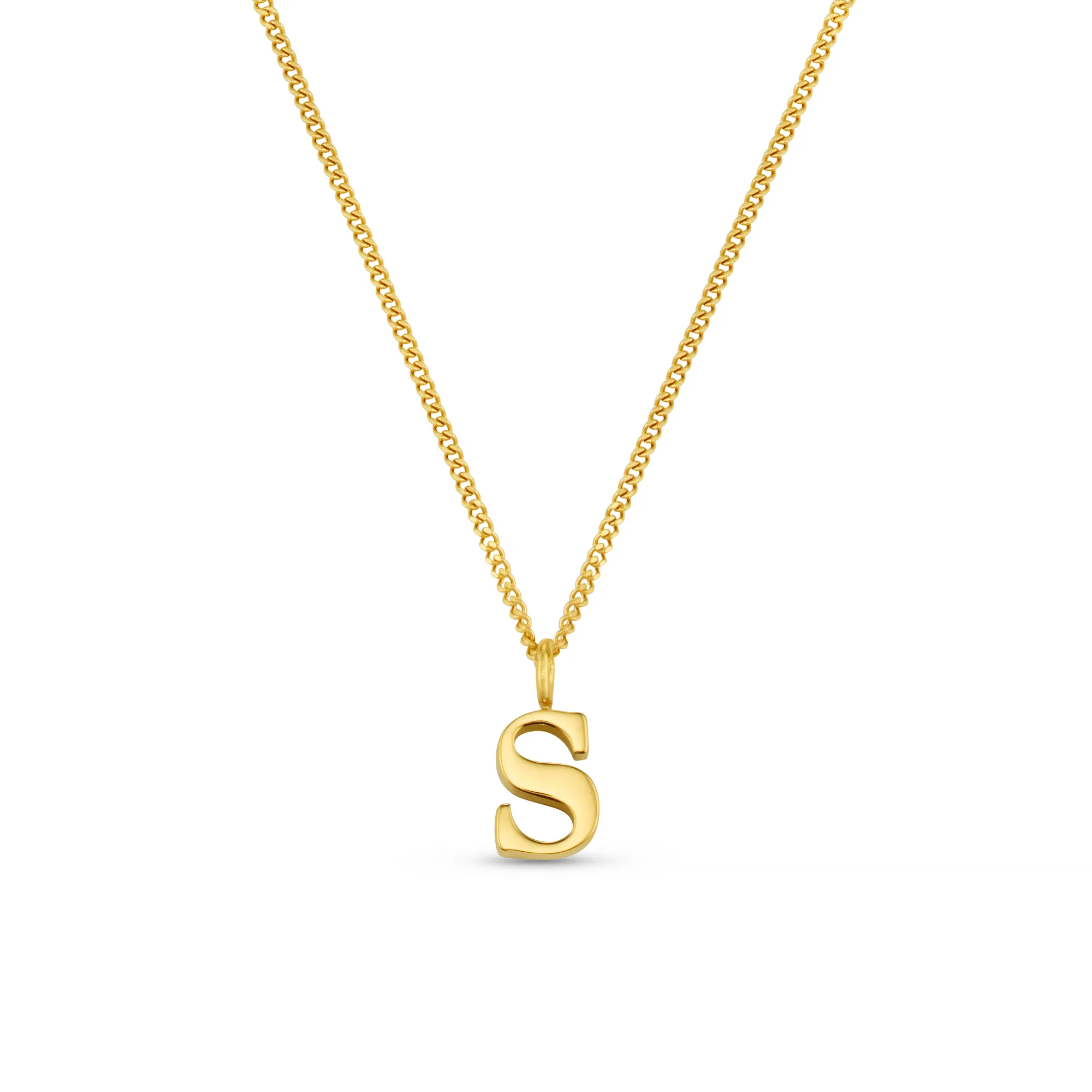 LUXE S Initial Necklace - Gold