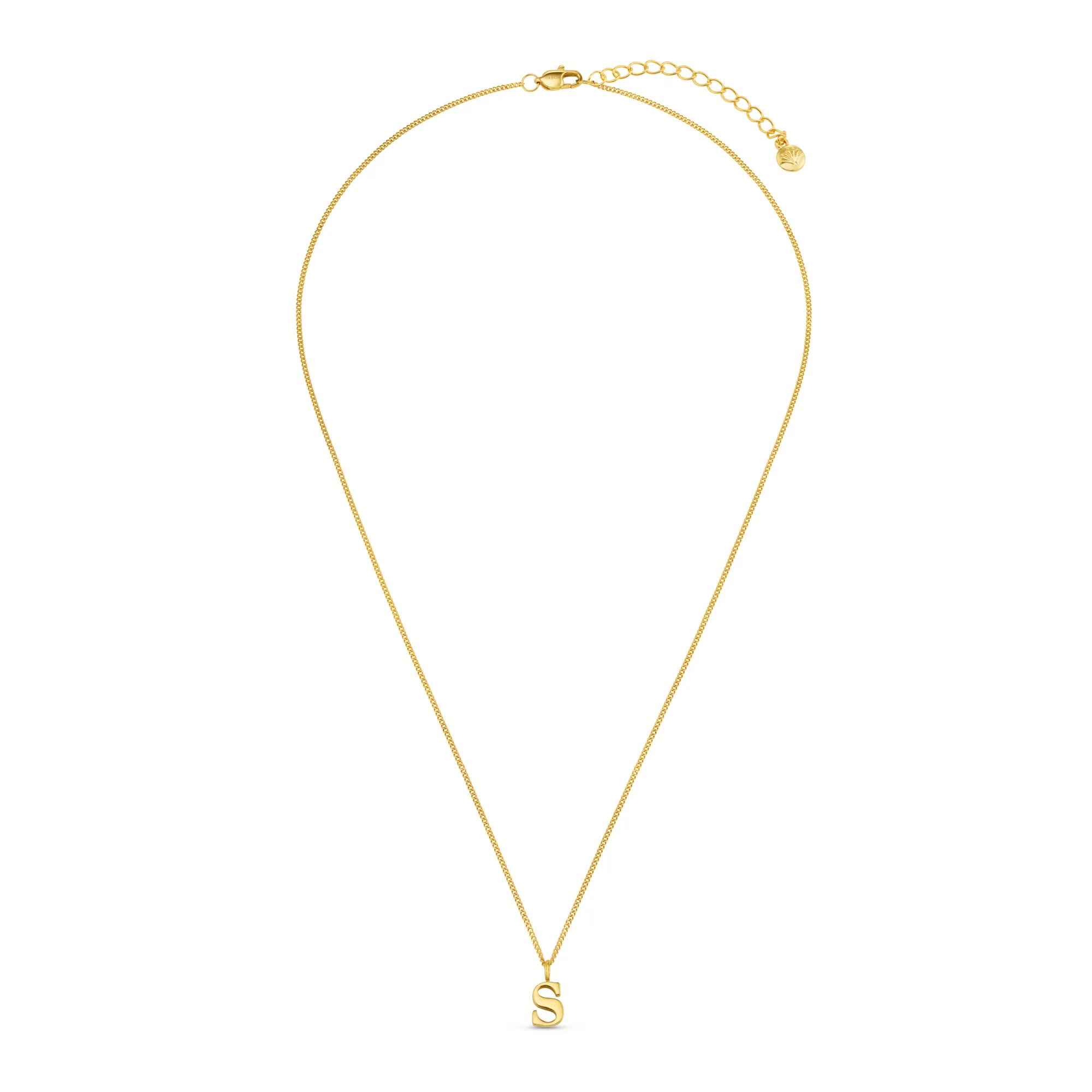 LUXE S Initial Necklace - Gold