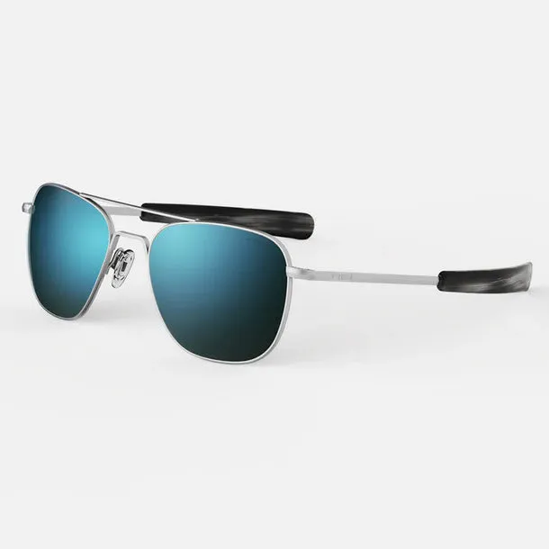 Matte Chrome Aviator Sunglasses by Randolph Engineering