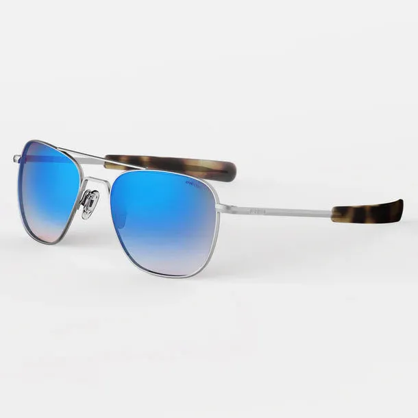 Matte Chrome Aviator Sunglasses by Randolph Engineering
