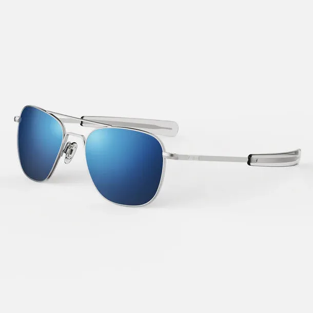 Matte Chrome Aviator Sunglasses by Randolph Engineering