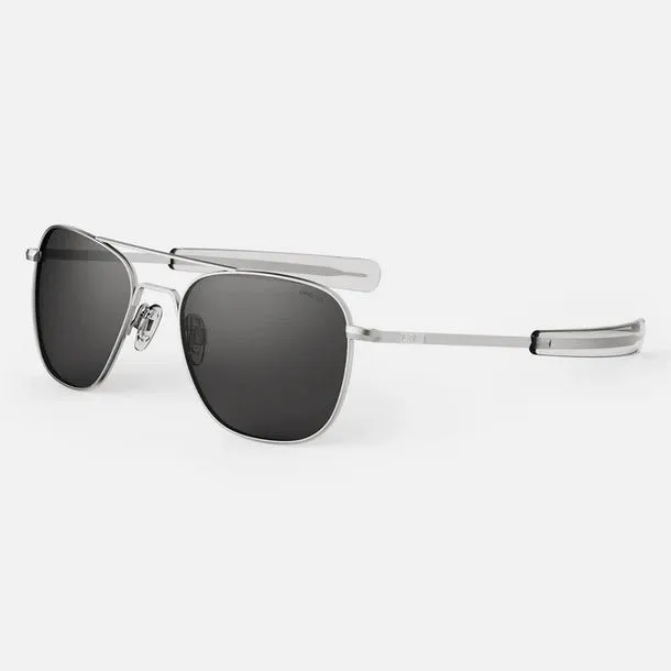 Matte Chrome Aviator Sunglasses by Randolph Engineering