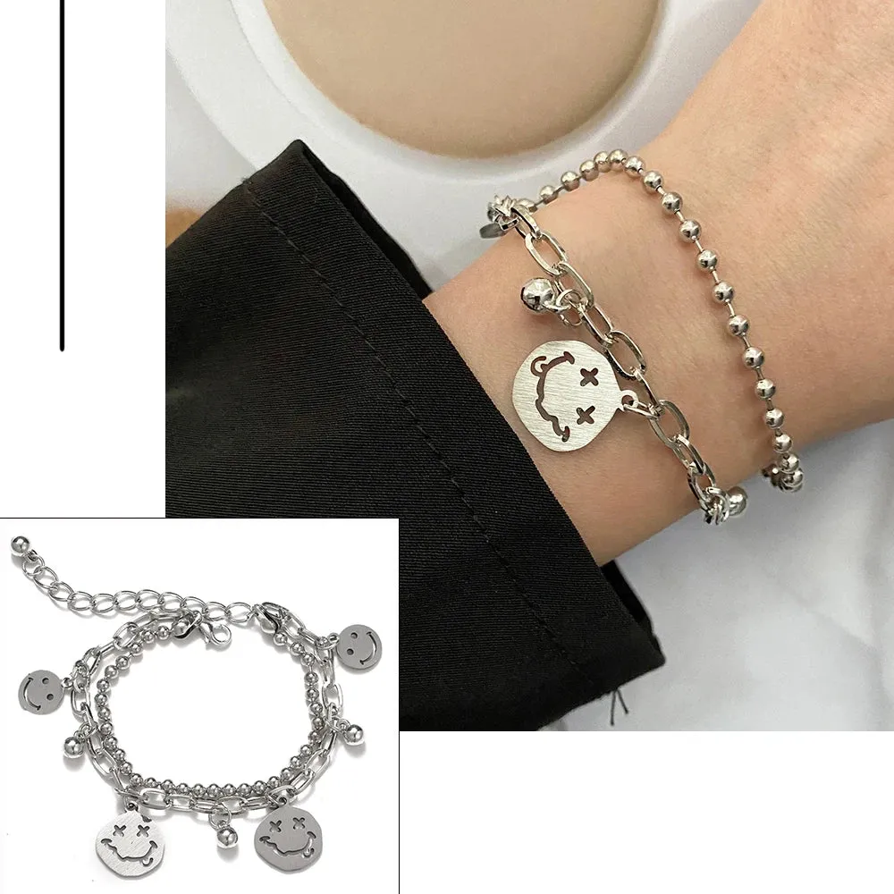 MAYTRENDS  -  Bohemian Bracelets for Women Fashion Multilayer Beaded Chain Bracelets Set Charm Bracelet Bangles Jewelry Punk