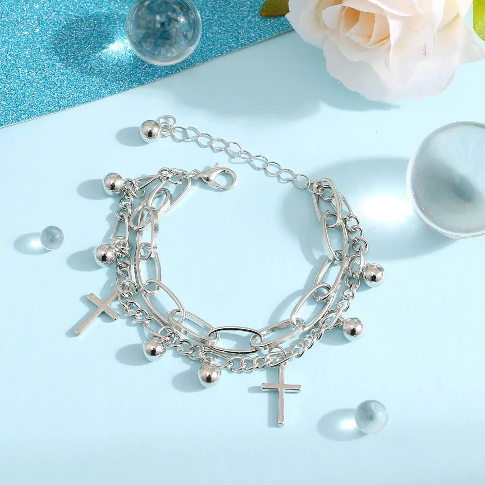 MAYTRENDS  -  Bohemian Bracelets for Women Fashion Multilayer Beaded Chain Bracelets Set Charm Bracelet Bangles Jewelry Punk