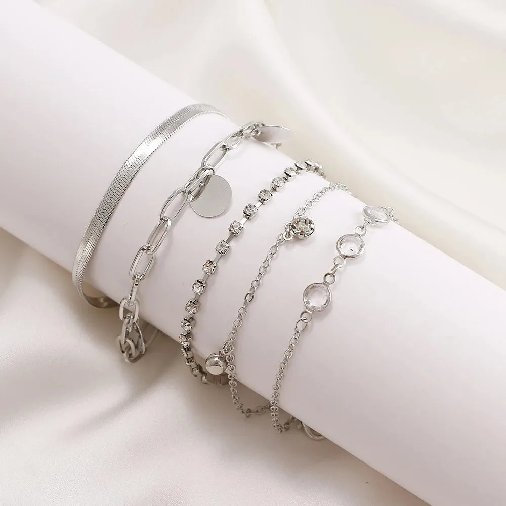 MAYTRENDS  -  Bohemian Bracelets for Women Fashion Multilayer Beaded Chain Bracelets Set Charm Bracelet Bangles Jewelry Punk