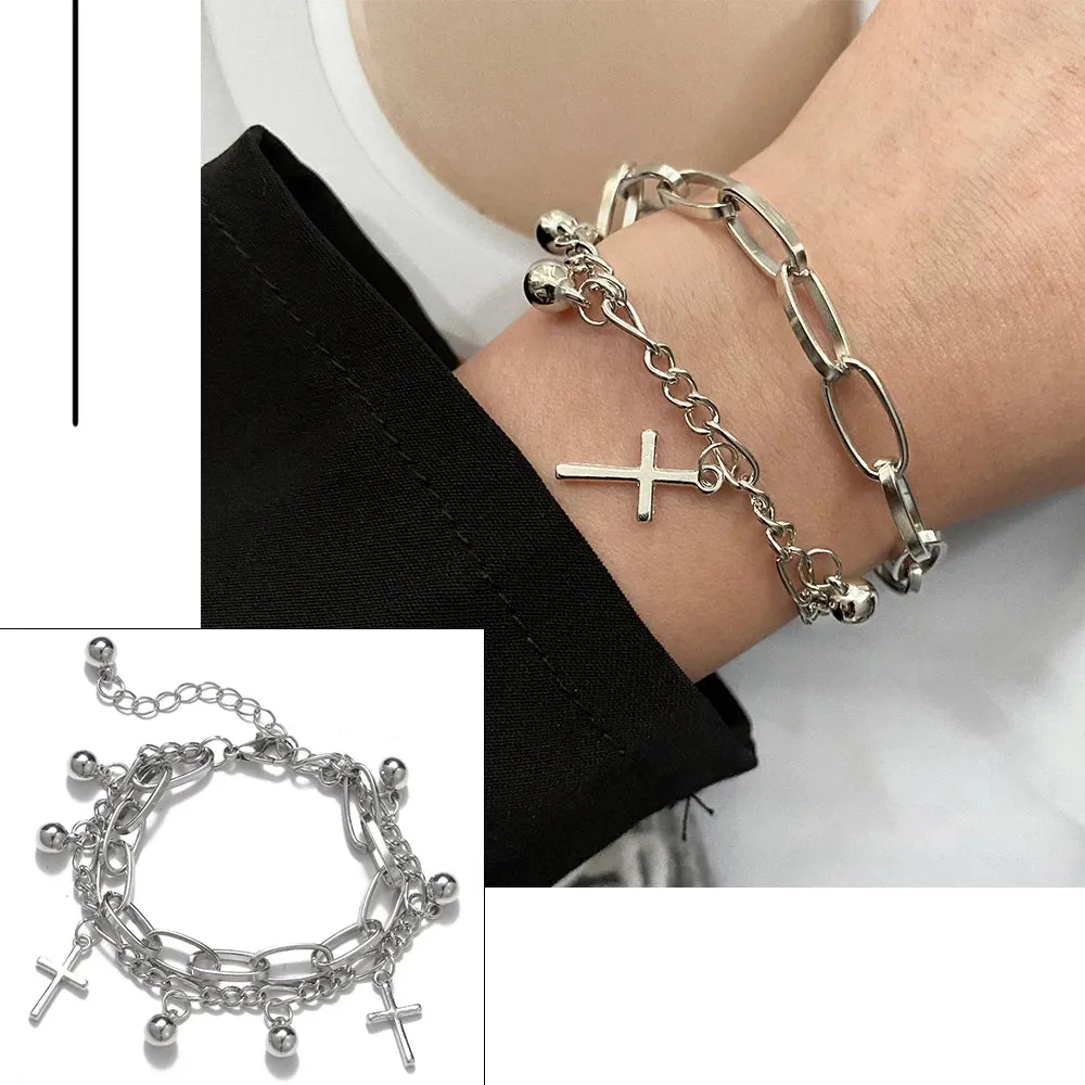 MAYTRENDS  -  Bohemian Bracelets for Women Fashion Multilayer Beaded Chain Bracelets Set Charm Bracelet Bangles Jewelry Punk