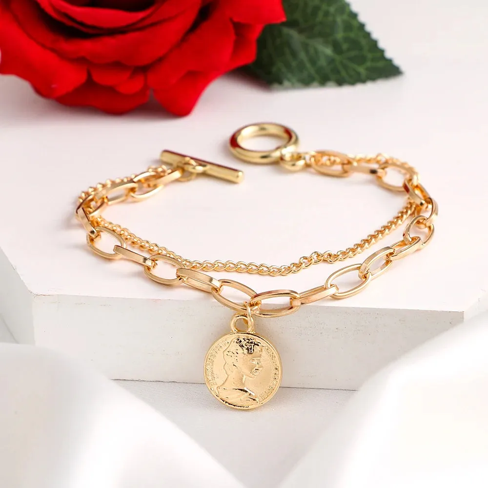 MAYTRENDS  -  Bohemian Bracelets for Women Fashion Multilayer Beaded Chain Bracelets Set Charm Bracelet Bangles Jewelry Punk