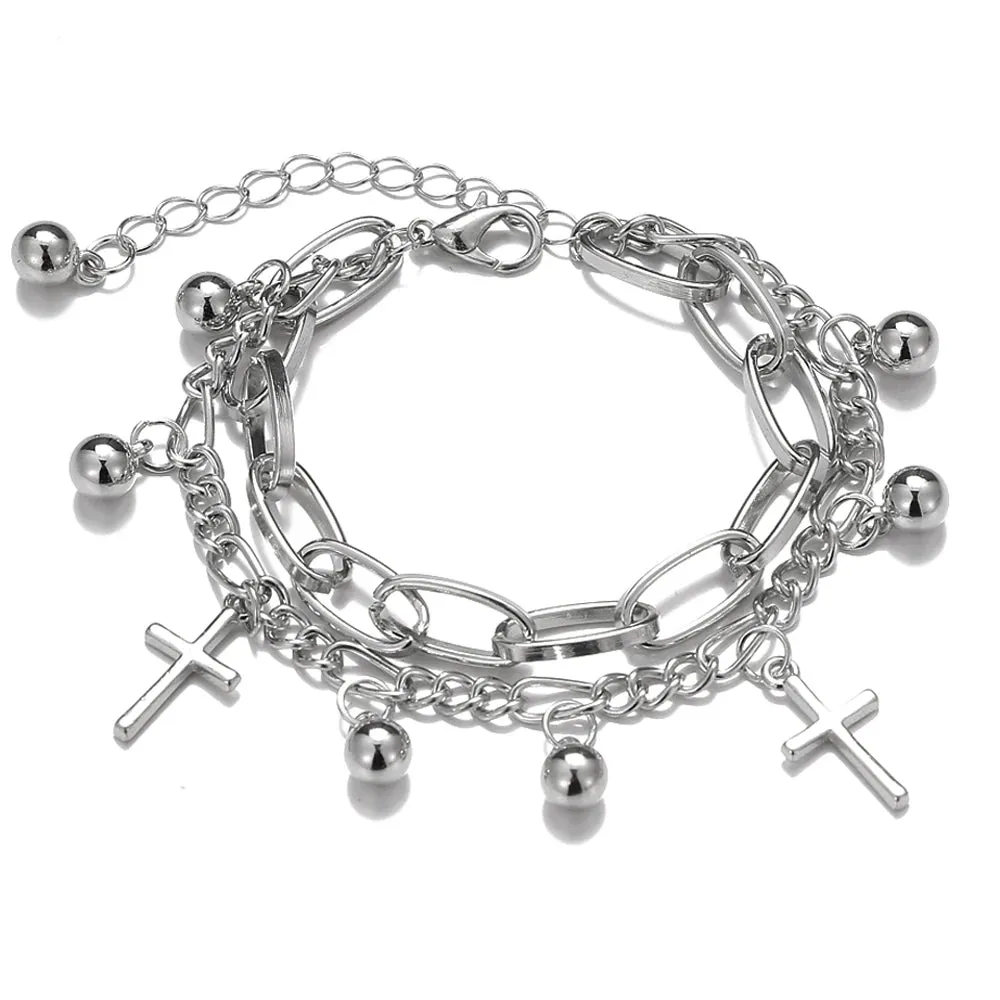 MAYTRENDS  -  Bohemian Bracelets for Women Fashion Multilayer Beaded Chain Bracelets Set Charm Bracelet Bangles Jewelry Punk