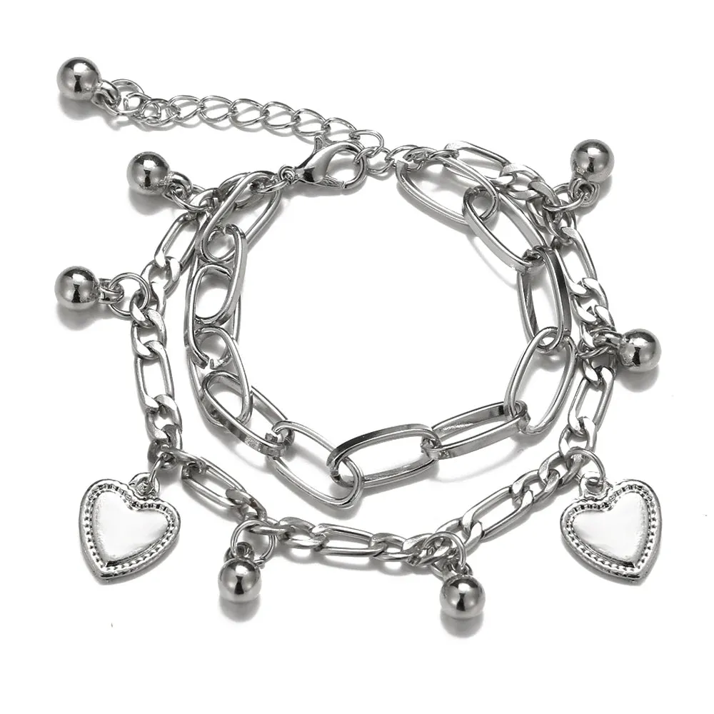 MAYTRENDS  -  Bohemian Bracelets for Women Fashion Multilayer Beaded Chain Bracelets Set Charm Bracelet Bangles Jewelry Punk