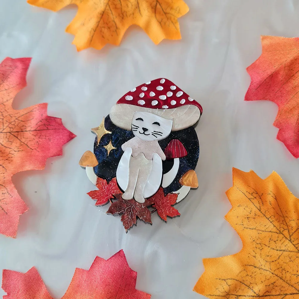 Meowshroom Brooch by Cherryloco Jewellery