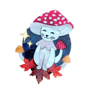 Meowshroom Brooch by Cherryloco Jewellery