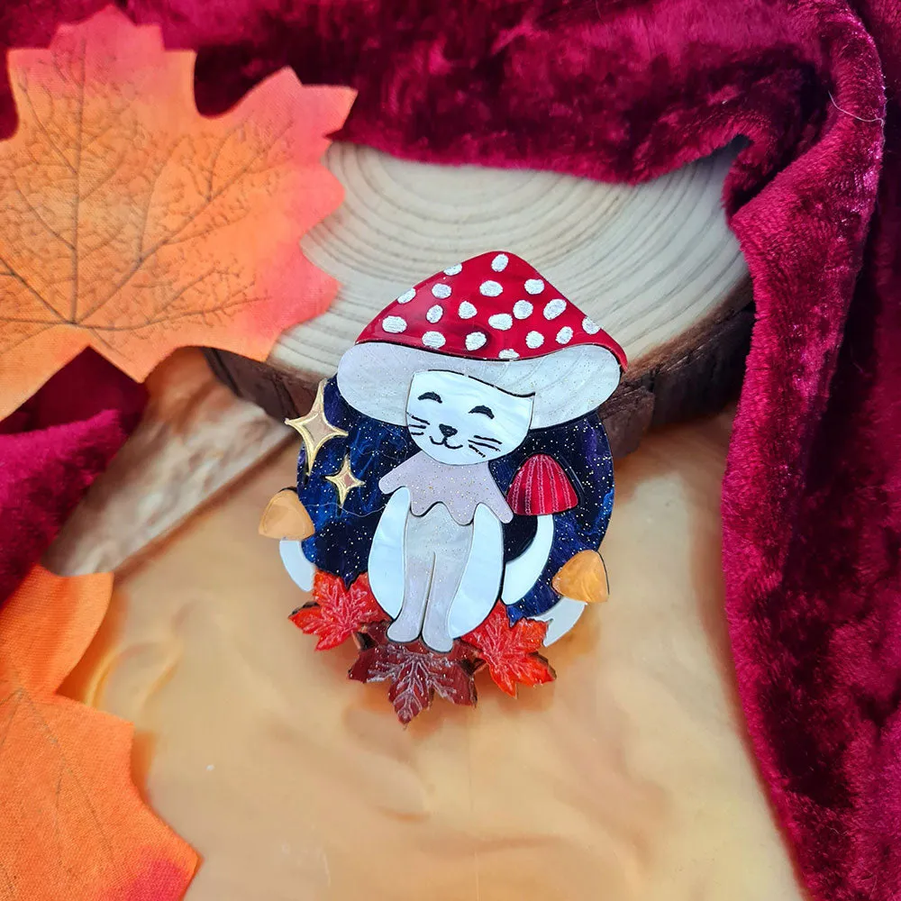 Meowshroom Brooch by Cherryloco Jewellery