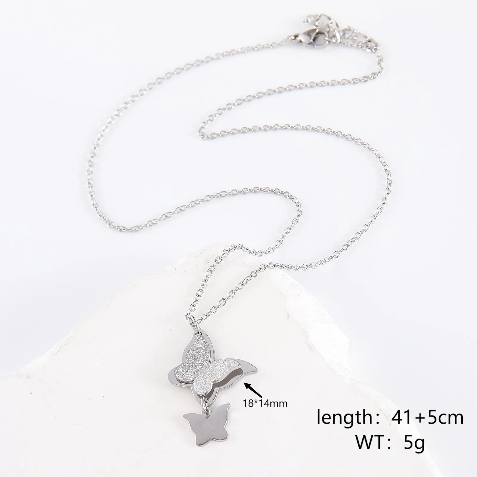 Minimalist Butterfly Insect Stainless Steel Polishing Necklaces