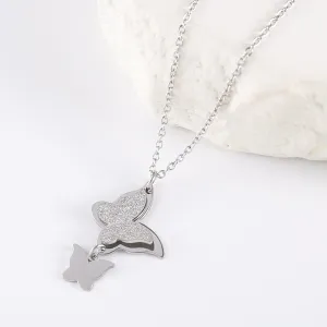 Minimalist Butterfly Insect Stainless Steel Polishing Necklaces