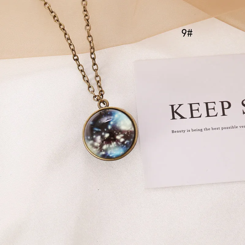Minimalist Cactus Zodiac Sign Alloy Electroplating Necklaces