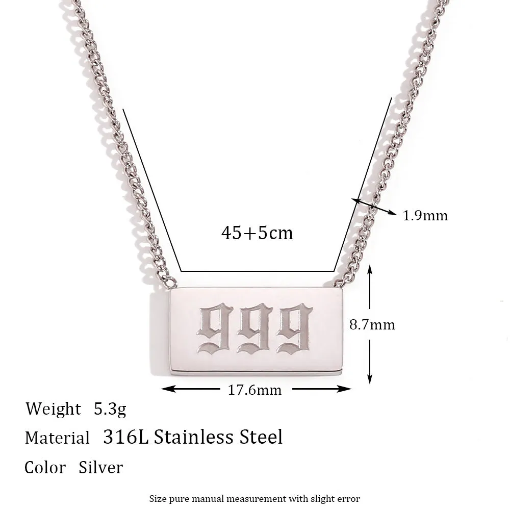 Minimalist Quadrilateral Geometric Stainless Steel Electroplating Necklaces