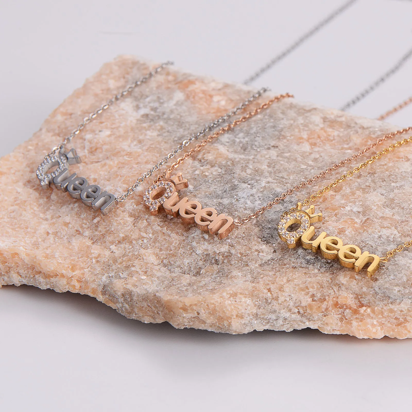 Minimalist Stripe Circle Stainless Steel Electroplating Necklaces