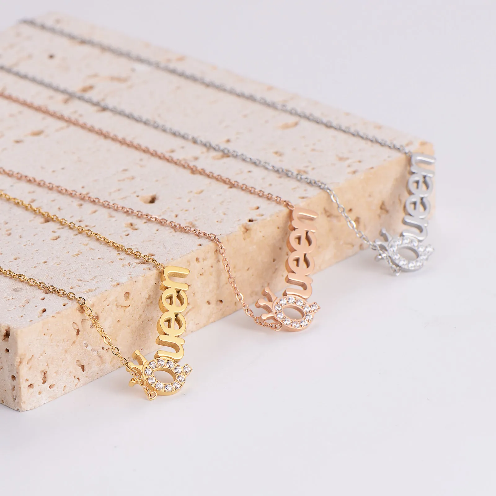 Minimalist Stripe Circle Stainless Steel Electroplating Necklaces