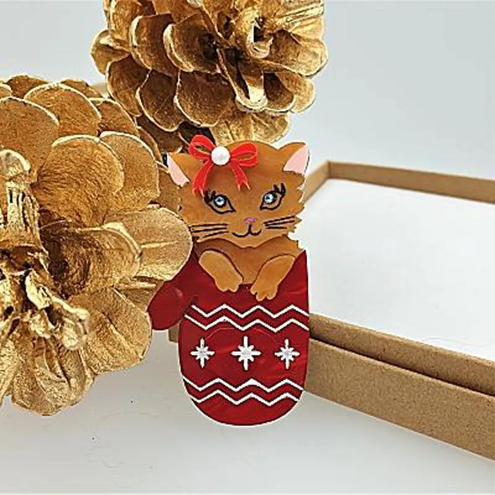 Mitten Kitten Brooch by Cherryloco Jewellery