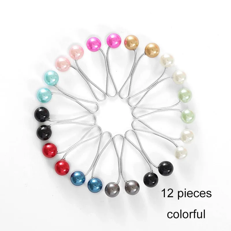 Multicolor Headscarf  Pearl Pins Clips Pins Hijab Scarf Clips Muslim Arab Shawl Islamic Accessories Women Jewelry
