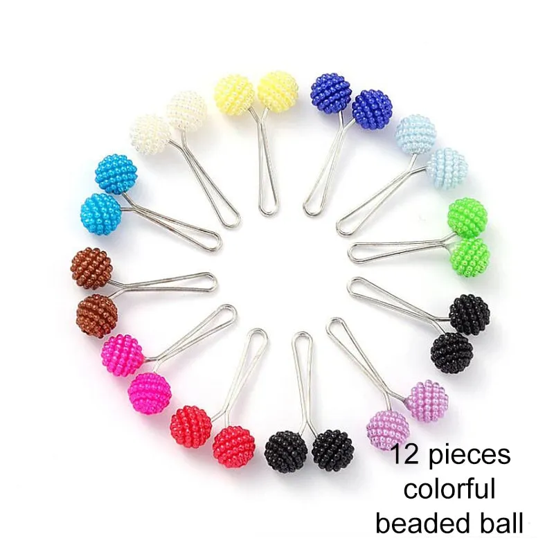 Multicolor Headscarf  Pearl Pins Clips Pins Hijab Scarf Clips Muslim Arab Shawl Islamic Accessories Women Jewelry