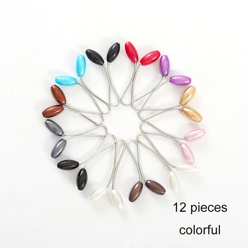 Multicolor Headscarf  Pearl Pins Clips Pins Hijab Scarf Clips Muslim Arab Shawl Islamic Accessories Women Jewelry