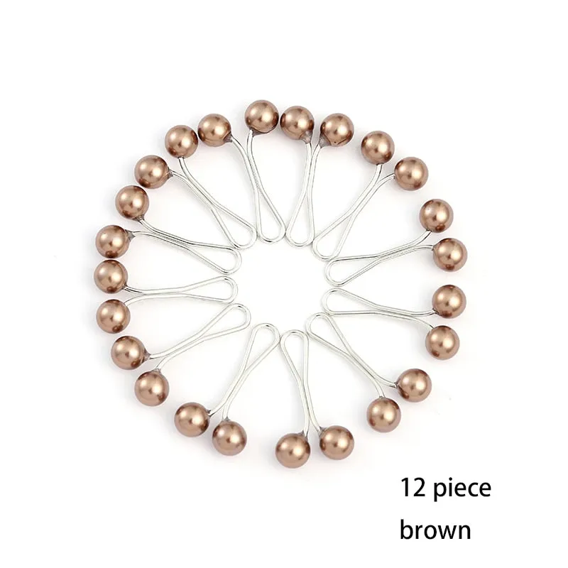 Multicolor Headscarf  Pearl Pins Clips Pins Hijab Scarf Clips Muslim Arab Shawl Islamic Accessories Women Jewelry