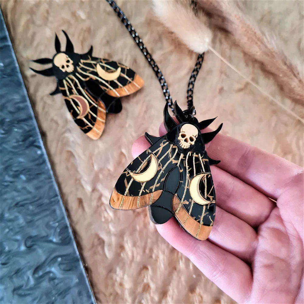 Mystic Moon Moth Necklace by Cherryloco Jewellery