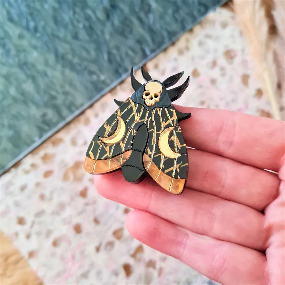 Mystic Moon Moth Pin by Cherryloco