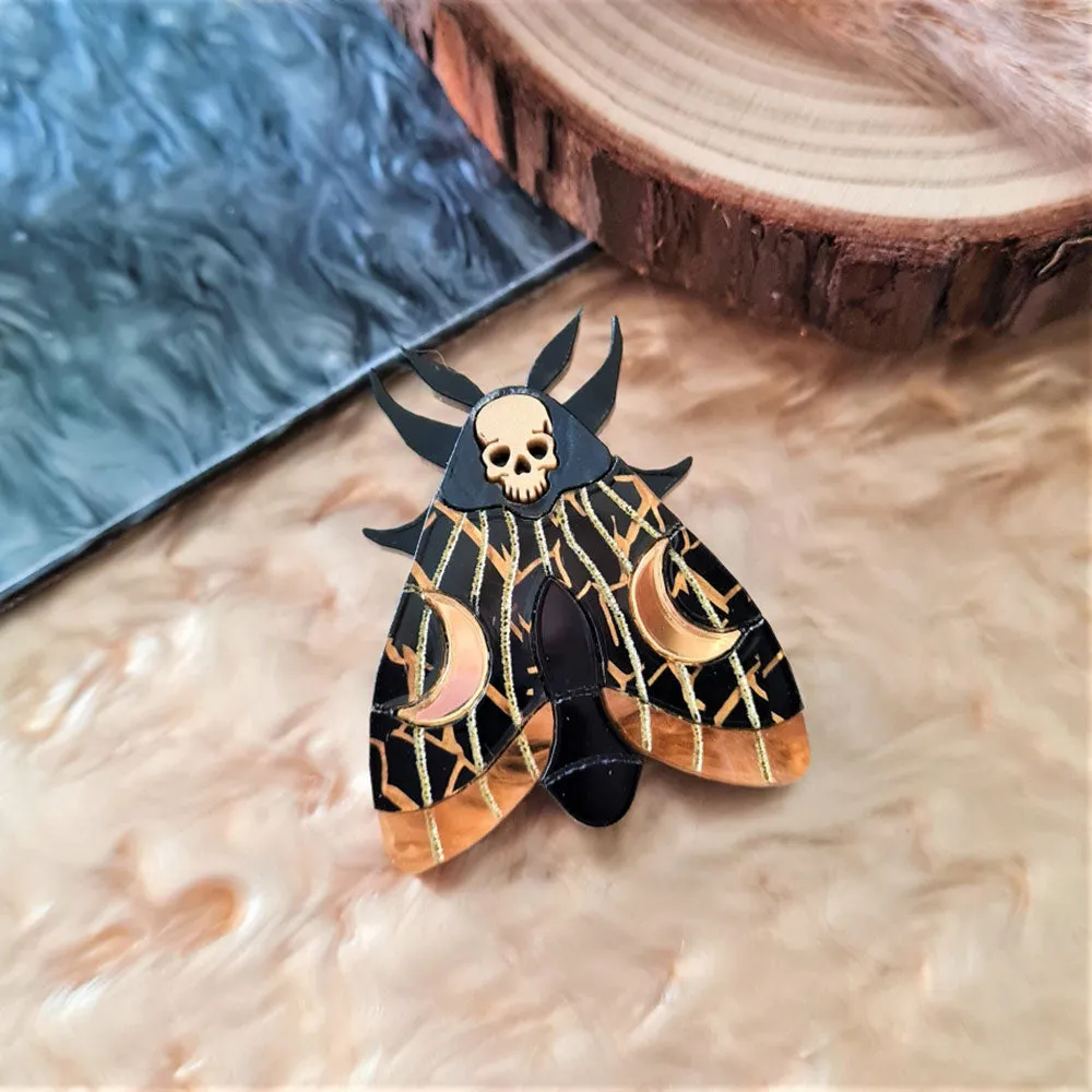 Mystic Moon Moth Pin by Cherryloco