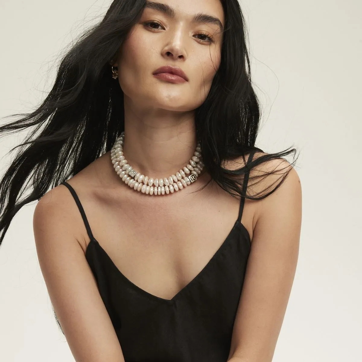 Pearl Coin Diamond Dice Big Bead Necklace