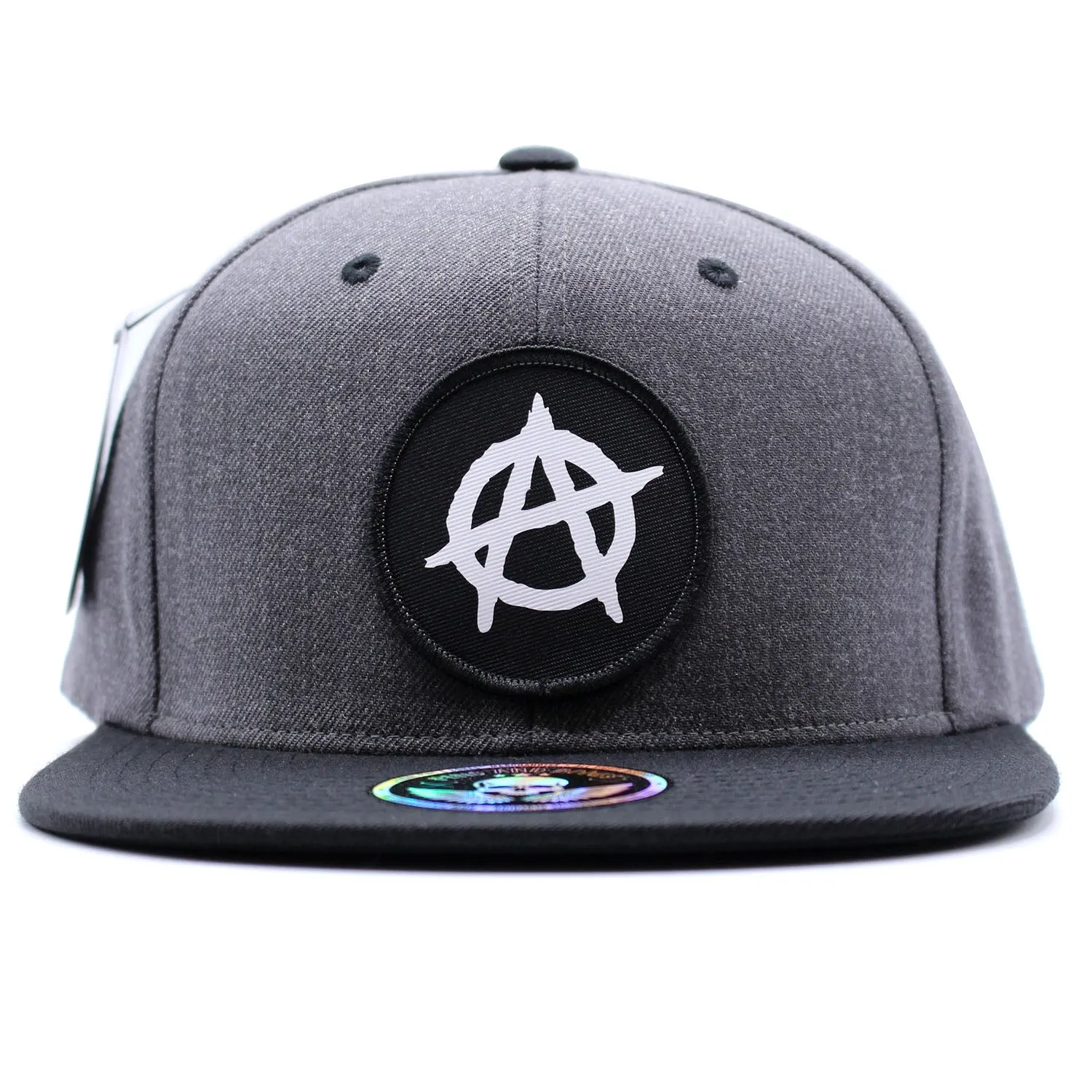 Pins & Bones Anarchy Snapback Punk Hardcore Hat One Size Fits All, Anarchy Liberty Alternative Fashion Cotton Grey Black