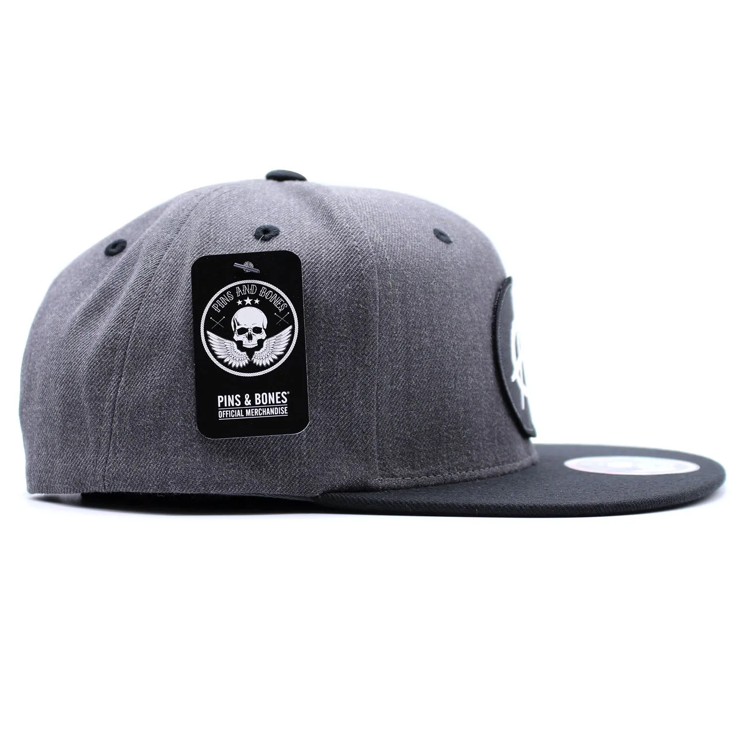 Pins & Bones Anarchy Snapback Punk Hardcore Hat One Size Fits All, Anarchy Liberty Alternative Fashion Cotton Grey Black