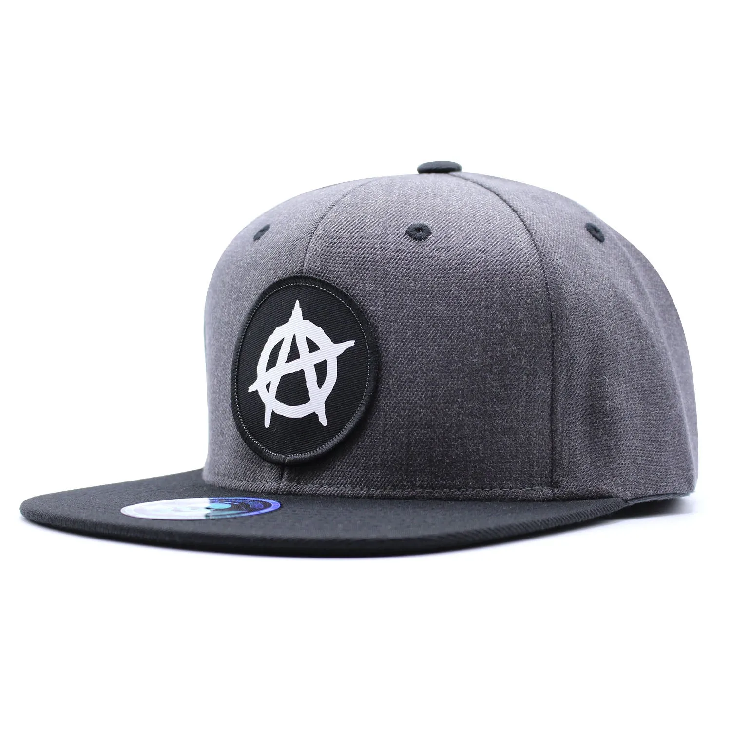 Pins & Bones Anarchy Snapback Punk Hardcore Hat One Size Fits All, Anarchy Liberty Alternative Fashion Cotton Grey Black