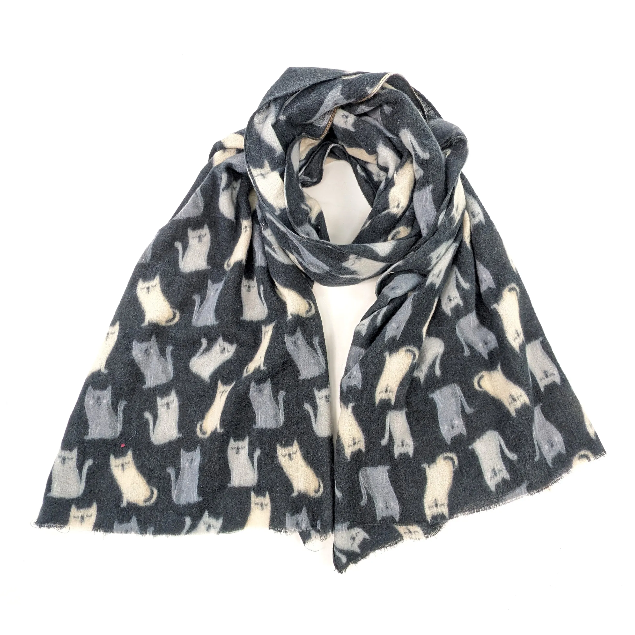 Podles - Fluffy Cat Scarf (85x180cm) - Black