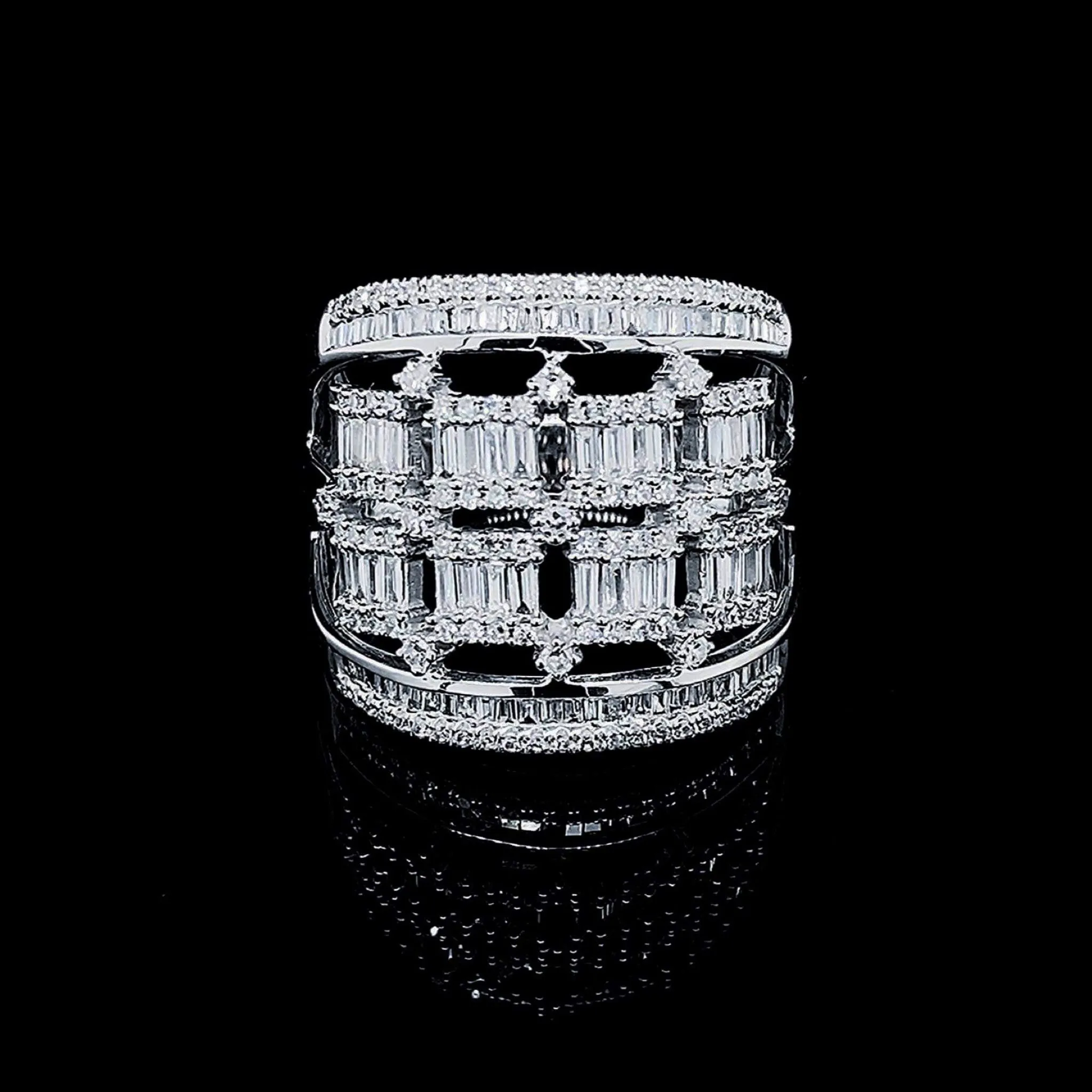 PREORDER | Caged Bar Statement Diamond  Ring 14kt