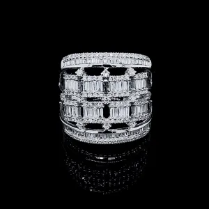 PREORDER | Caged Bar Statement Diamond  Ring 14kt