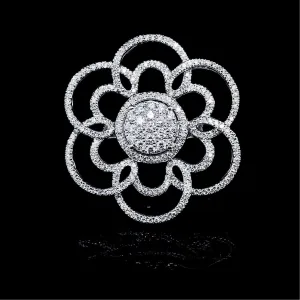 PREORDER | Large Round Floral Statement Diamond Ring 14kt