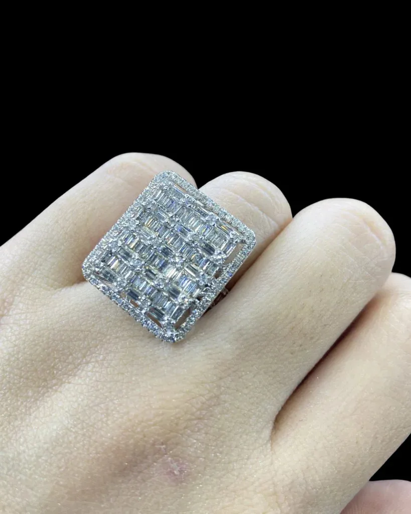 PREORDER | Mirror Emerald Statement Diamond Ring 14kt