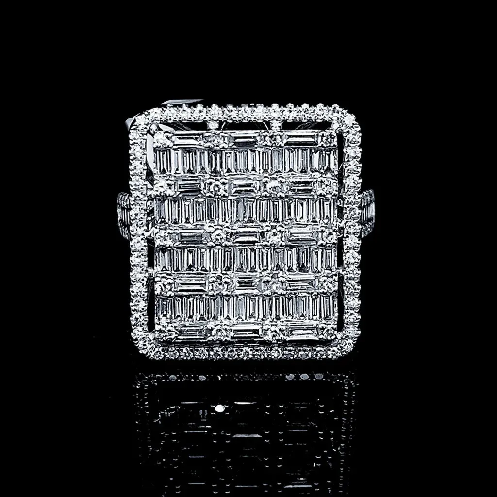 PREORDER | Mirror Emerald Statement Diamond Ring 14kt