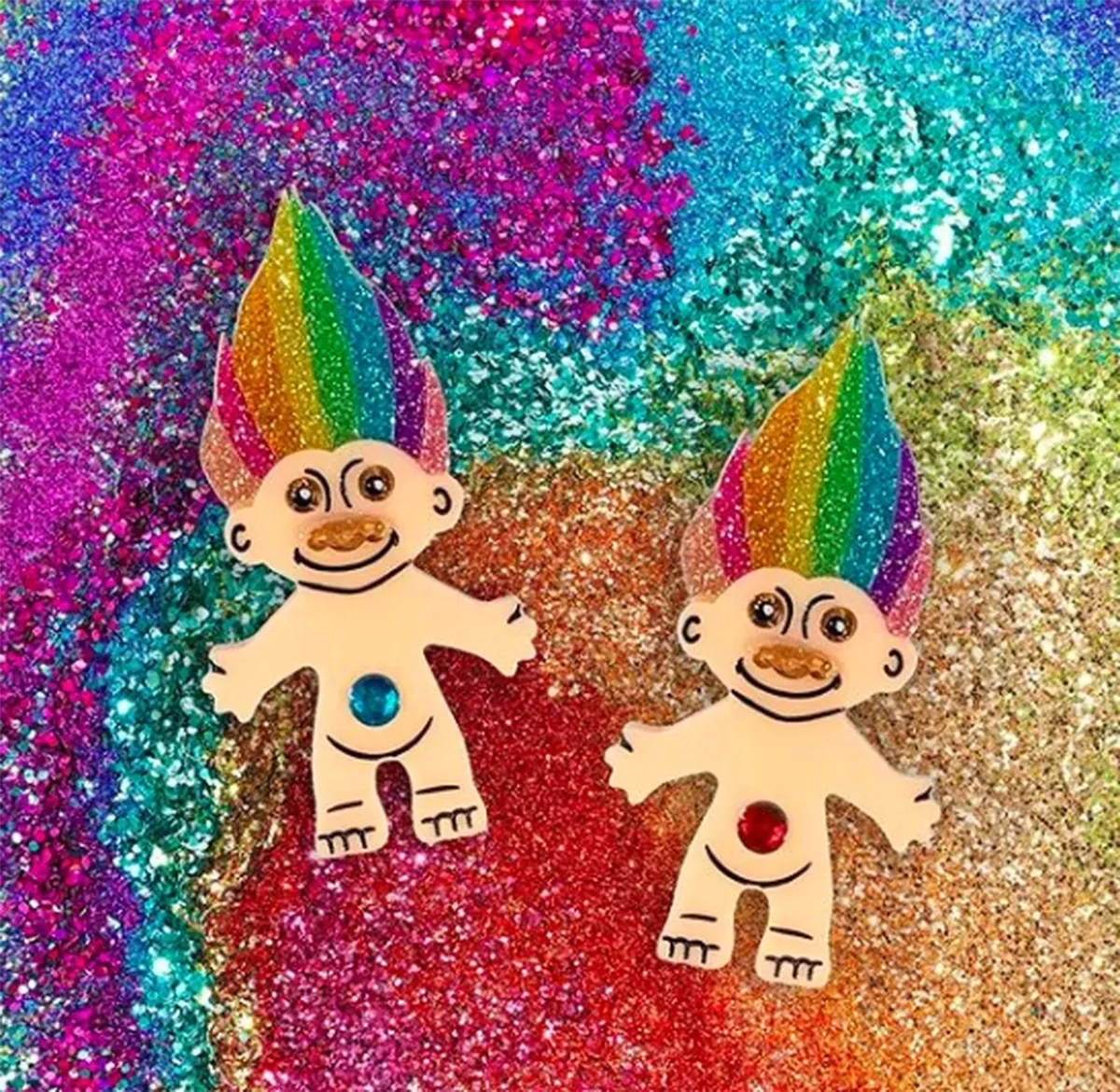 Rainbow Troll Brooch by Lipstick & Chrome