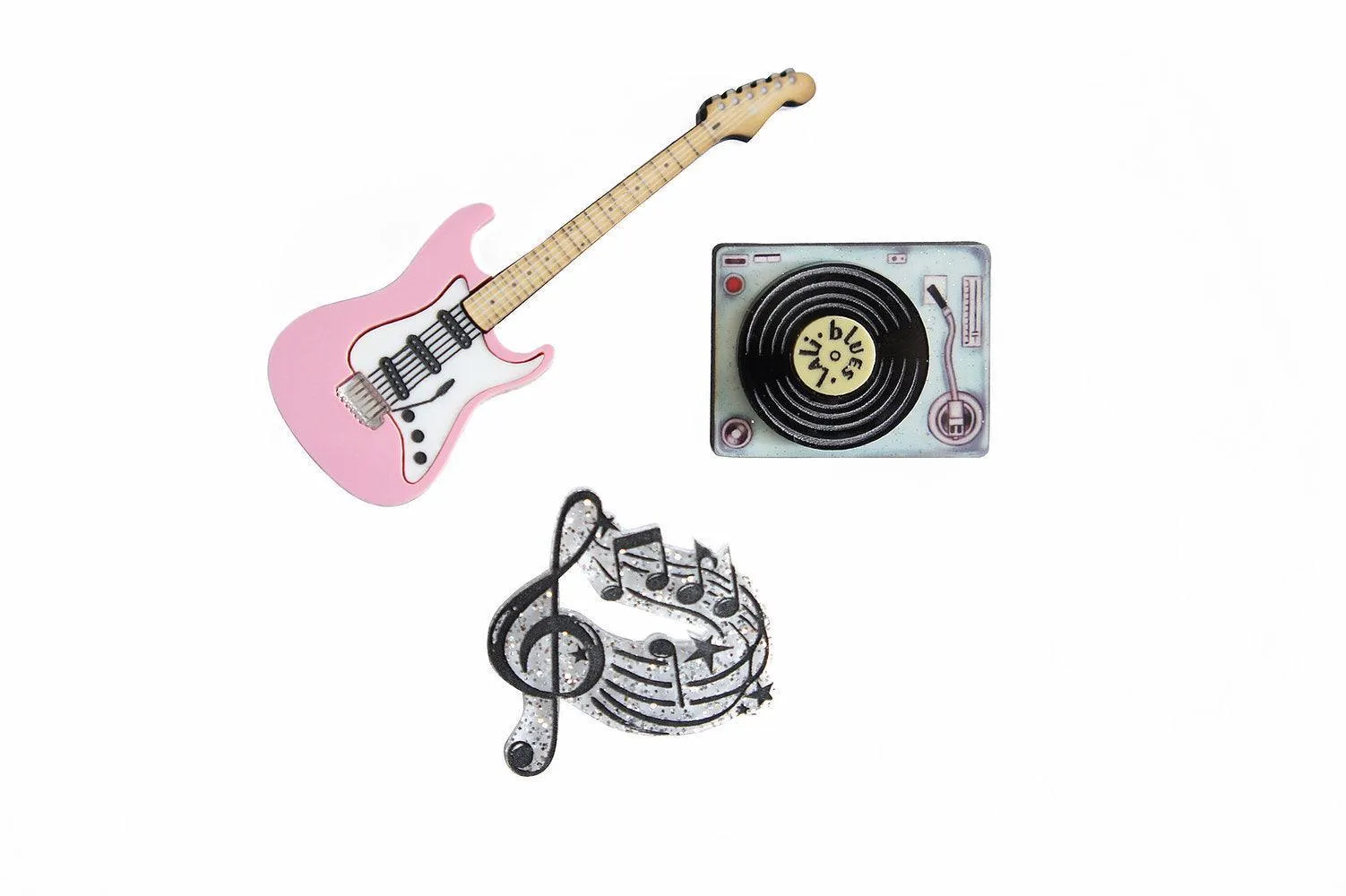 Rock and Roll Brooches Set of 3 by Laliblue