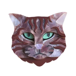 Scottish Wildcat Bronze Shimmer Colourway Brooch by Cherryloco Jewellery