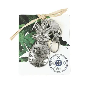 Silver Pineapple Key Fob Bag Charm