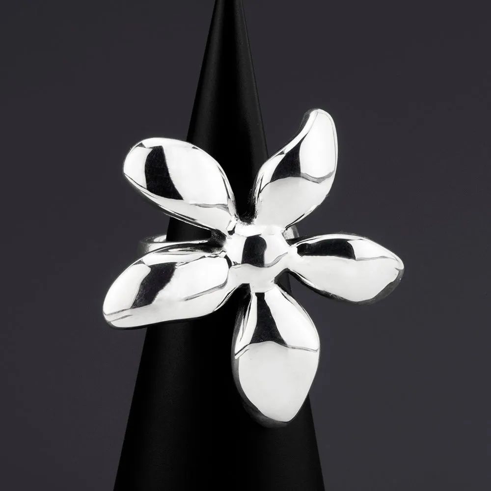Sterling Silver Flower Statement Ring