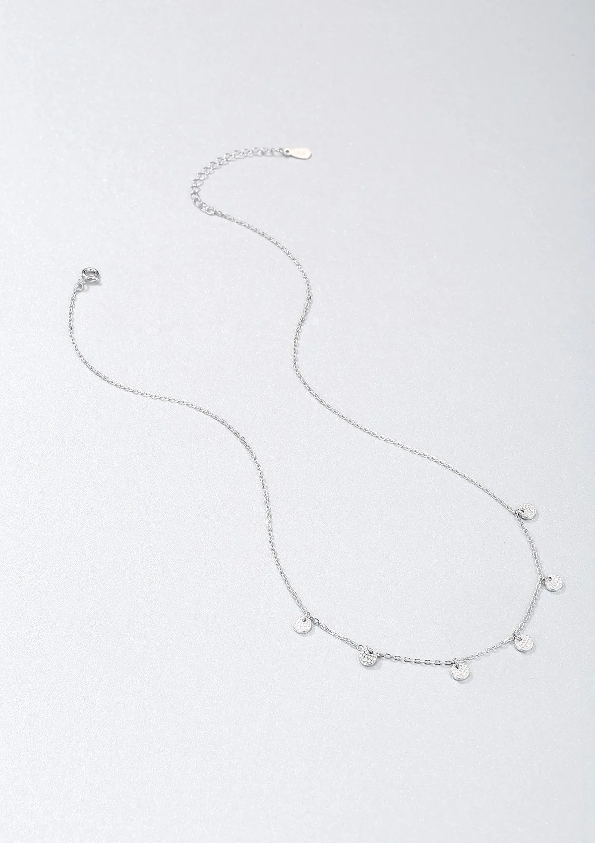 Textured Coins Sterling Silver Necklace