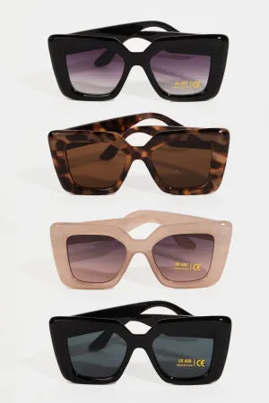 Thick Plastic Frame Cat Eye Sunglasses