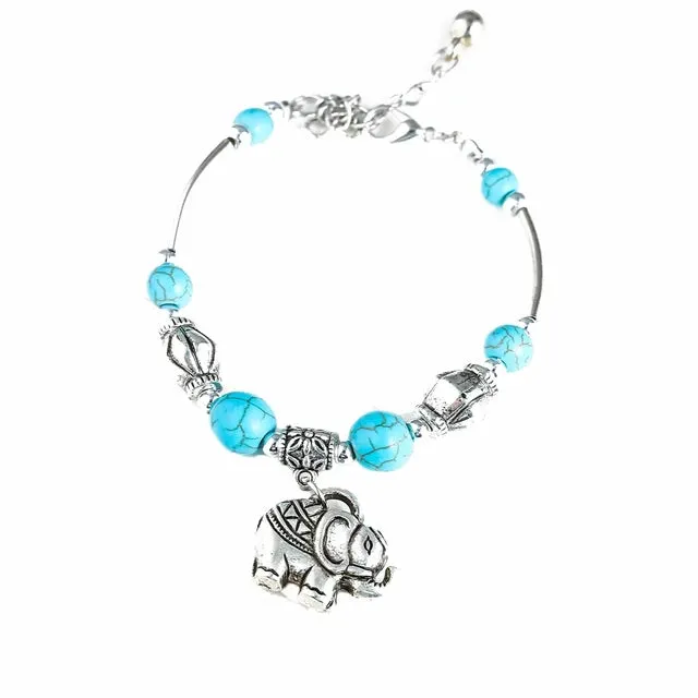 Tibet Vintage Big Green Stone Turquoises Bracelets