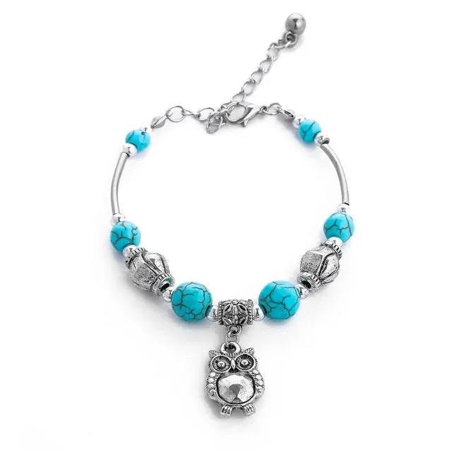 Tibet Vintage Big Green Stone Turquoises Bracelets